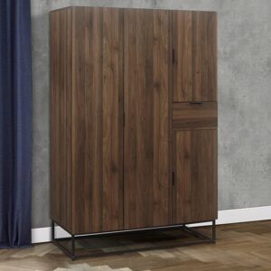 Houston Wooden Wardrobe With 4 Doors In Walnut