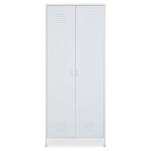 Rumi Metal Wardrobe With 2 Doors In White