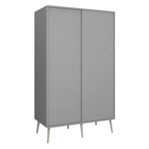 Strafford Wooden Sliding Wardrobe With 2 Doors In Grey