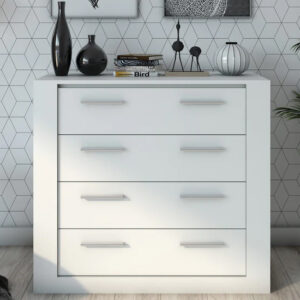 Ionia Wooden Chest Of 4 Drawers In Matt White