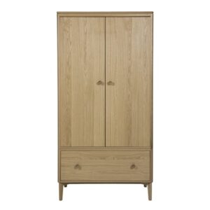 Hazel Wooden Wardrobe With 2 Doors In Oak Natural