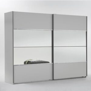 Sicily Sliding Wardrobe in Alpine White And Mirror Insert