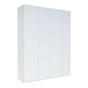 Iowa High Goss Wardrobe With 4 Hinged Doors In White