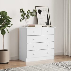 Akron Wooden Chest Of 5 Drawers In White