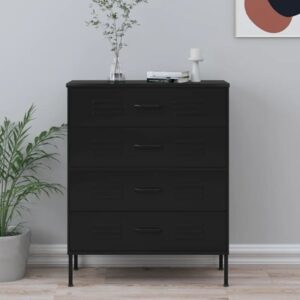 Bodmin Steel Chest Of 4 Drawers In Black