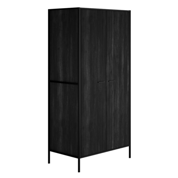 Hoxton Wooden Wardrobe With 2 Door In Black