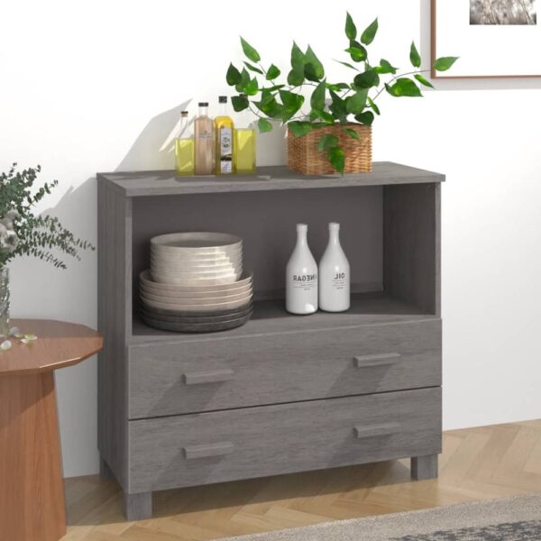 Hull Wooden Chest Of 2 Drawers With 1 Shelf In Light Grey