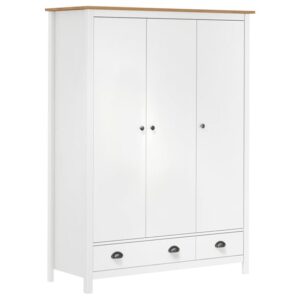 Kendal Wooden Wardrobe With 3 Doors In White And Brown