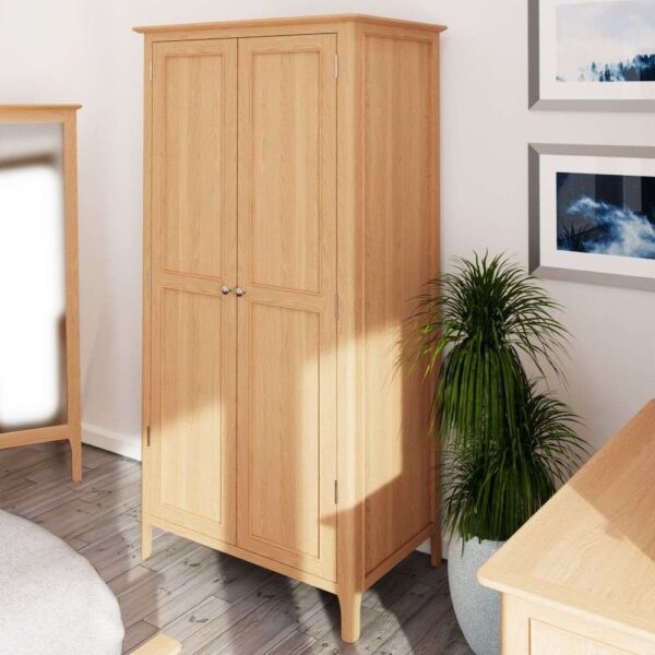 Nassau Wooden Wardrobe With 2 Doors In Natural Oak