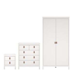 Butler Wooden Bedroom Set With 2 Doors Wardrobe In White