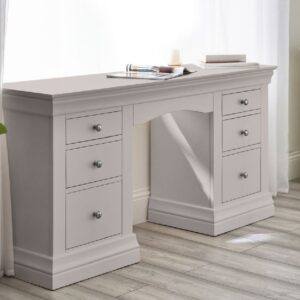 Calida Wooden Dressing Table With 6 Drawers In Grey