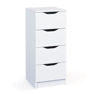 Crick Narrow Chest of Drawers In White With 4 Drawers