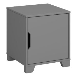 Luna Wooden Bedside Table With 1 Door In Folkestone Grey