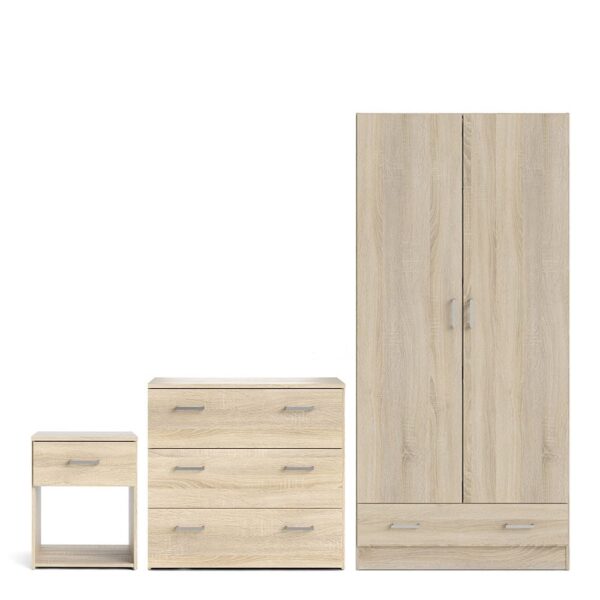 Scalia Wooden Furniture Set With 2 Doors Wardrobe In Oak