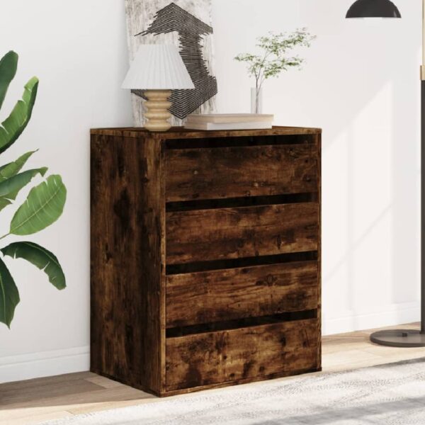 Amarillo Wooden Chest OF 4 Drawers In Smoked Oak