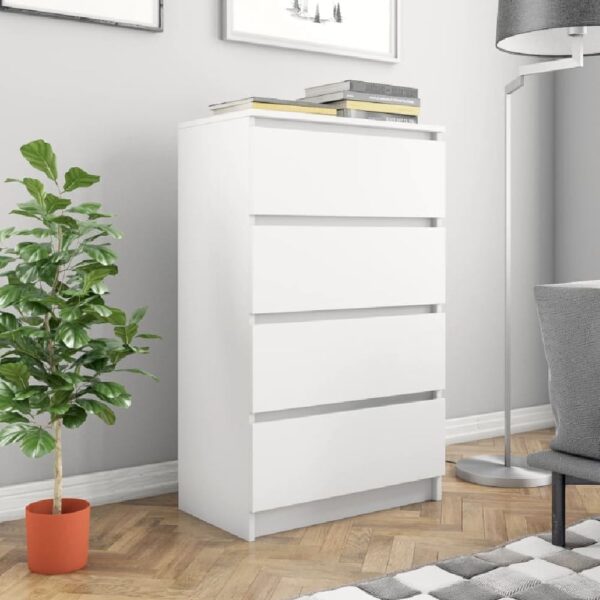 Calgary Wooden Chest Of 4 Drawers In White