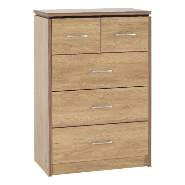 Crieff Wooden Chest Of 5 Drawers In Oak