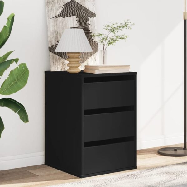 Flint Wooden Chest Of 3 Drawers In Black