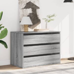 Fontana Wooden Chest Of 3 Drawers In Grey Sonoma