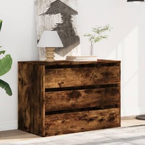 Fontana Wooden Chest Of 3 Drawers In Smoked Oak