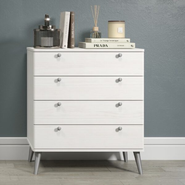 Avoch Wooden Chest Of 4 Drawers In White