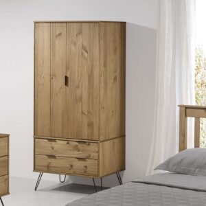 Avoch Wooden Wardrobe With 2 Doors 2 Drawers In Oak