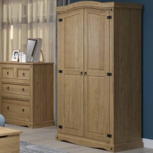 Consett Wooden Wardrobe With 2 Doors In Oak