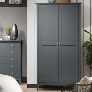 Kamuy Wooden Wardrobe With 2 Doors In Midnight Blue