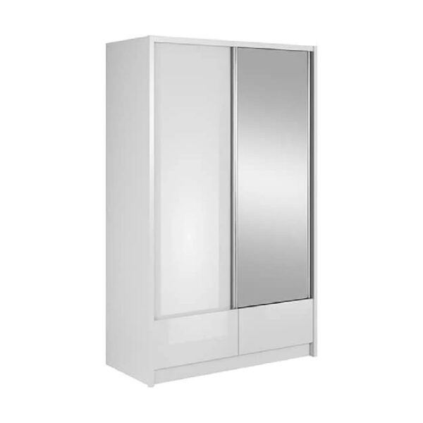 Aztec High Gloss Wardrobe With 2 Sliding Doors In White