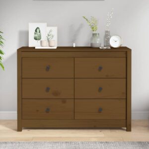 Abilene Wooden Chest Of 6 Drawers In Honey Brown