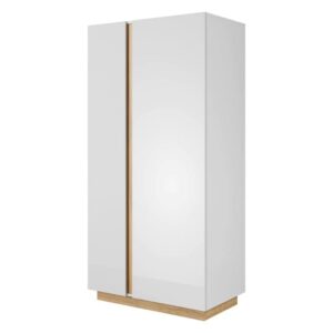 Alaro High Gloss Wardrobe With 2 Hinged Doors In White