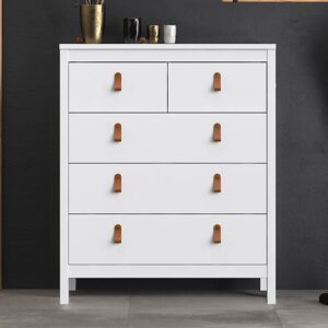 Barcila Wooden Chest Of Drawers With 5 Drawers In White