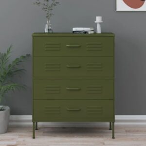 Bodmin Steel Chest Of 4 Drawers In Olive Green