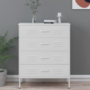 Bodmin Steel Chest Of 4 Drawers In White