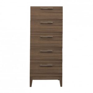 Cais Wooden Chest Of 5 Drawers Narrow In Walnut