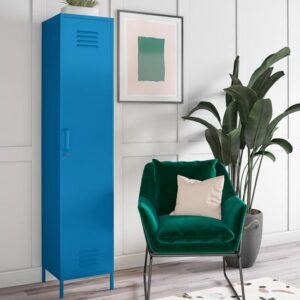 Cerritos Metal Wardrobe With 1 Door In Blue