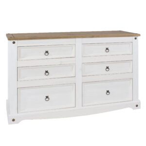 Consett Wooden Chest Of 6 Drawers In White And Oak