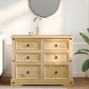 Croydon Wooden Chest Of 6 Drawers Large In Brown