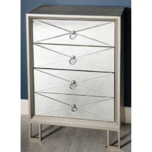 Diama Metal Chest Of 4 Drawers In Champagne