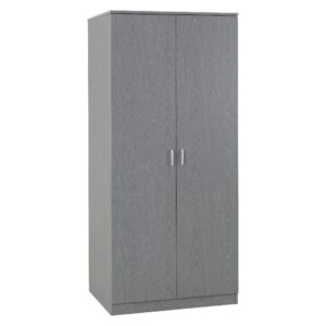 Earth Wooden Wardrobe With 2 Doors In Grey