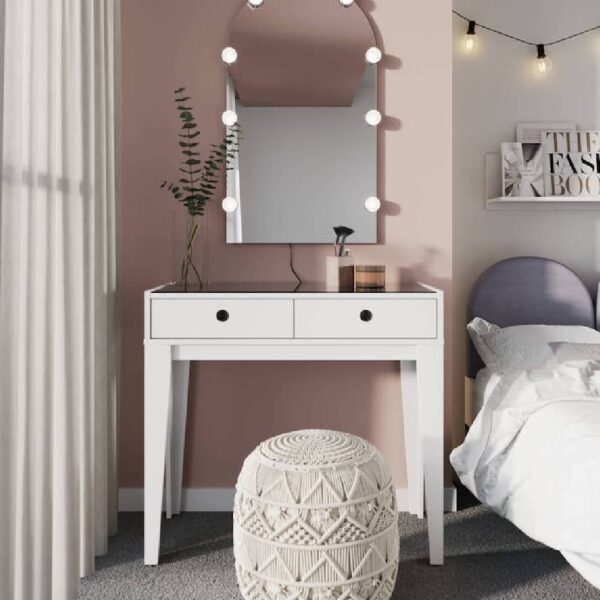 Fletcher Wooden Dressing Table With 2 Drawers In White