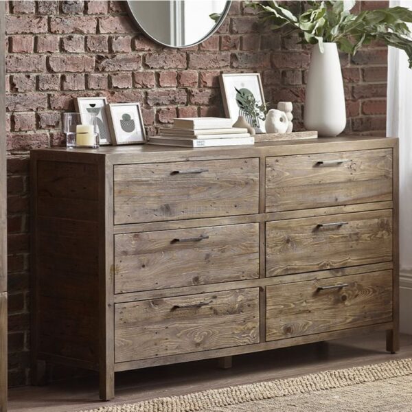 Homer Wooden Chest Of 6 Drawers In Brown