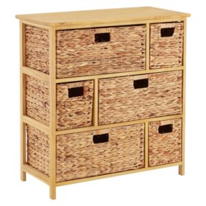 Maize Wooden Chest Of 6 Basket Drawers In Natural