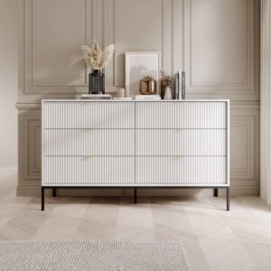 Napa Wooden Chest Of 6 Drawers In Matt White