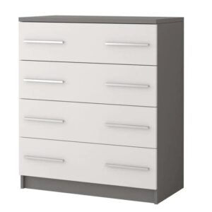 Oxnard Wooden Chest Of 4 Drawers In Matt Grey