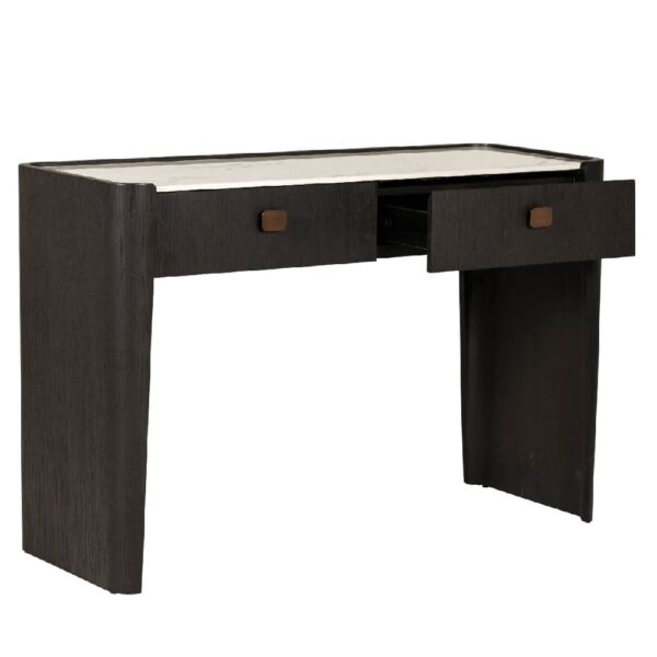 Rimouski Wooden Dressing Table With 2 Drawers In Ebony Brown