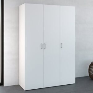 Scalia Wooden Wardrobe With 3 Doors In White