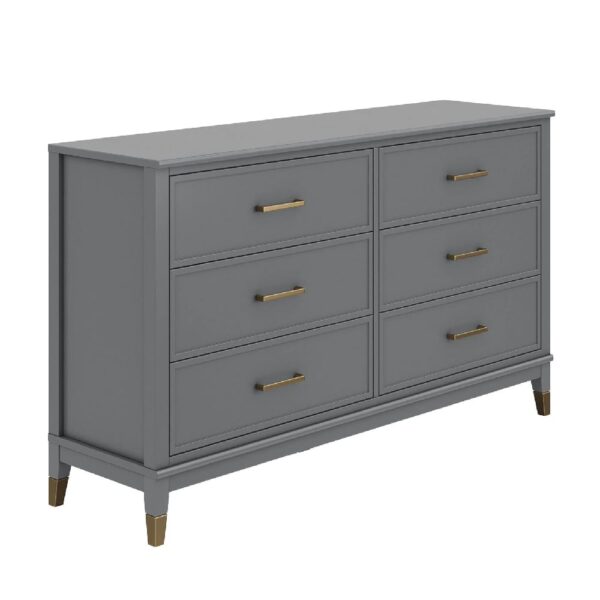 Wantagh Wooden Chest Of 6 Drawers In Graphite Grey